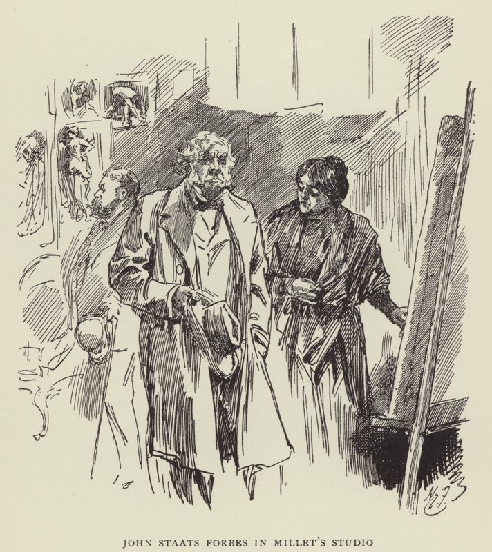 John Staats Forbes dans le studio de Millet - Harry Furniss