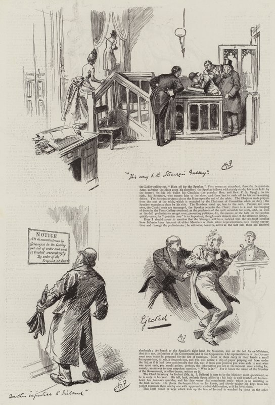La vie au Parlement, des étrangers dans la Chambre - Harry Furniss