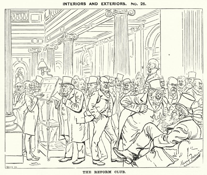 Caricature de Punch : Le Reform Club - Harry Furniss