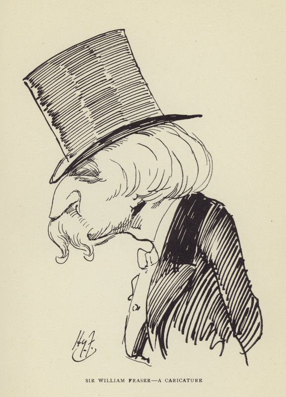Sir William Fraser, une caricature - Harry Furniss