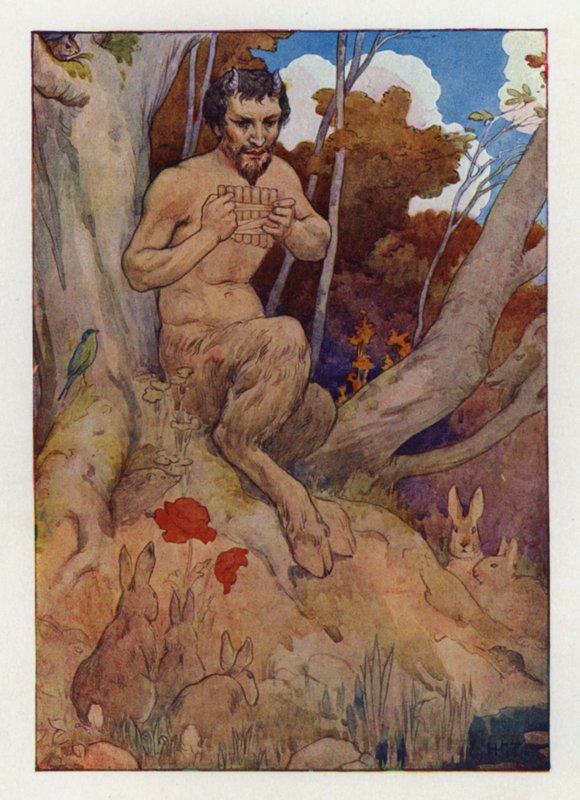 Pan (colour litho) - Harry George Theaker