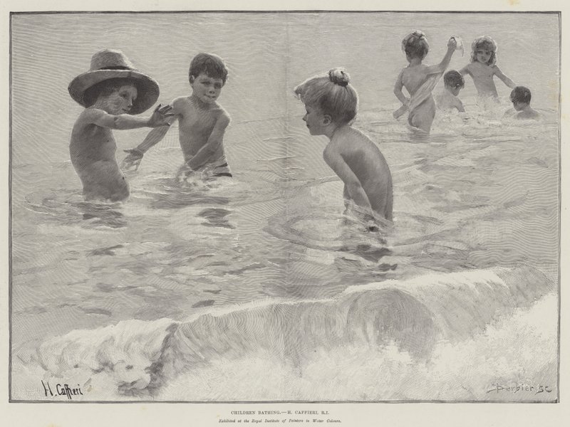 Enfants se baignant - Hector Caffieri