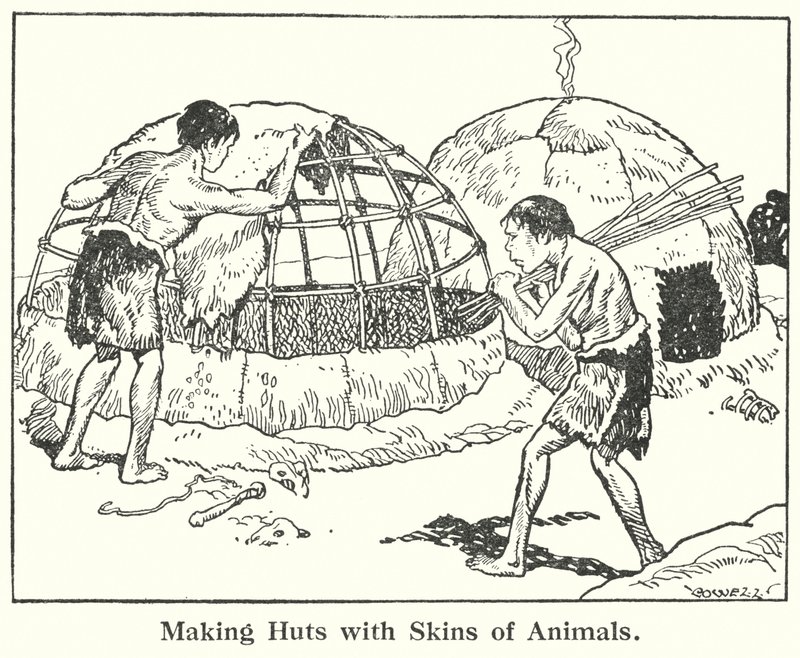 Construction de huttes avec des peaux d