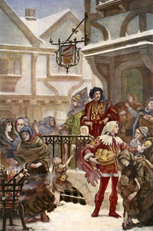 Sir Richard Whittington distribuant la charité - Henrietta Rae