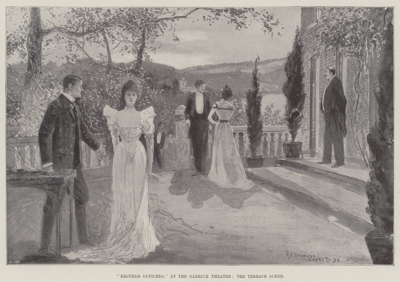 Frères officiers, au théâtre Garrick, la scène de la terrasse - Henry Charles Seppings Wright