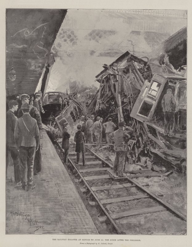 La catastrophe ferroviaire de Slough le 16 juin, la scène après la collision - Henry Charles Seppings Wright