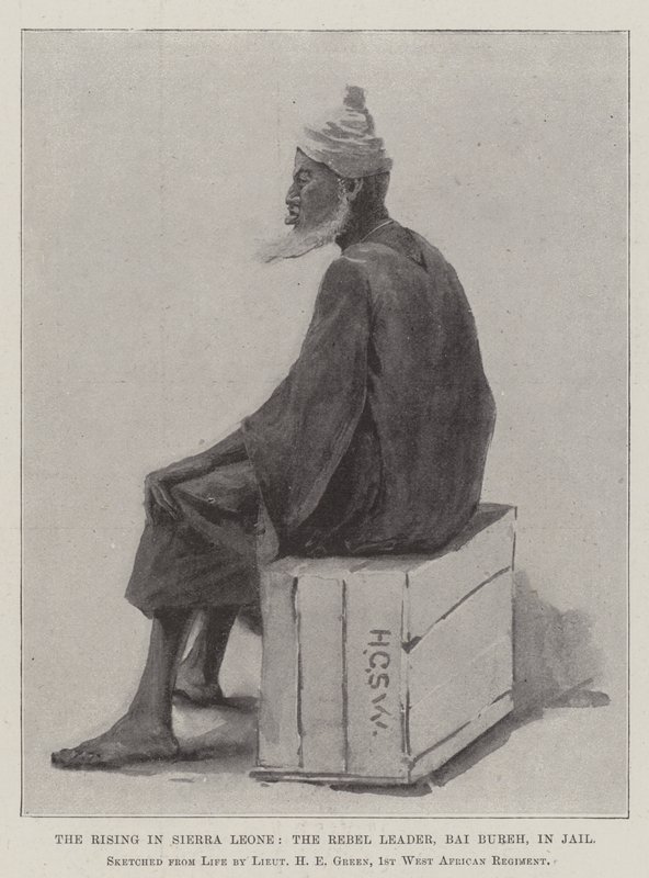Le soulèvement en Sierra Leone, le chef rebelle, Bai Bureh, en prison - Henry Charles Seppings Wright