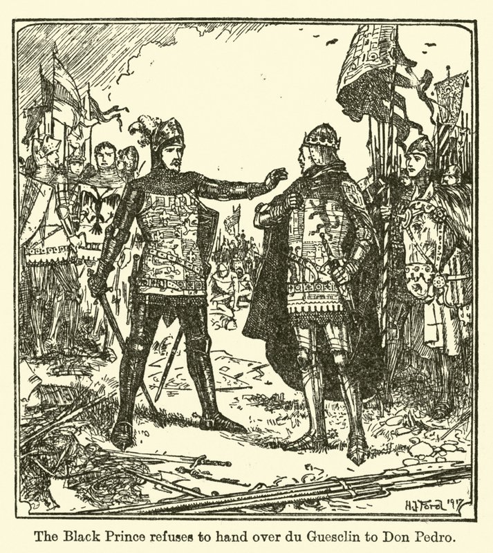 Le Prince Noir refuse de remettre du Guesclin à Don Pedro - Henry Justice Ford
