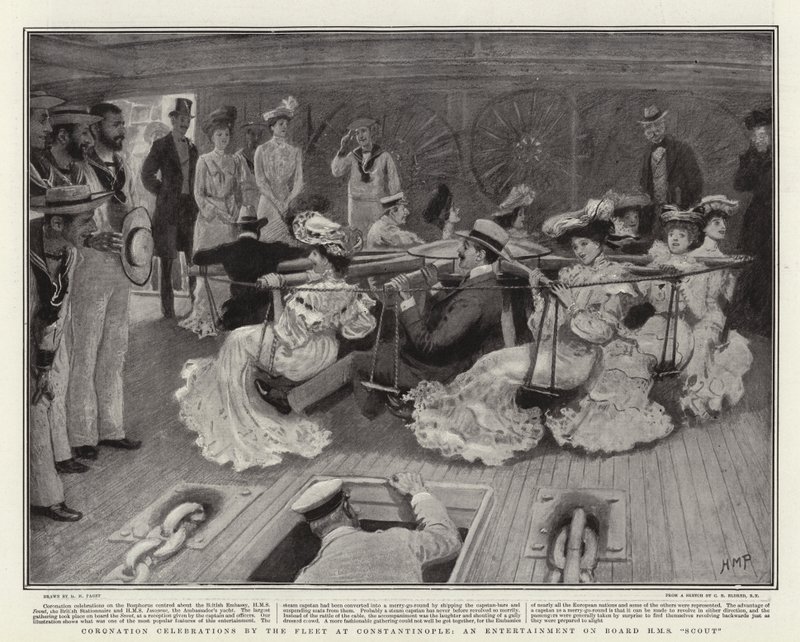 Célébrations du couronnement par la flotte à Constantinople, une fête à bord du H.M.S. Scout - Henry Marriott Paget