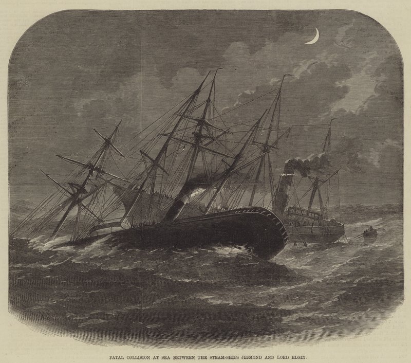 Collision fatale en mer entre les navires à vapeur Jesmond et Lord Elgin - Henry Spernon Tozer