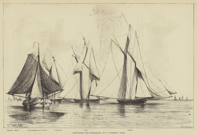 Spinnakers et Spinnakers, dans un Calme Rugissant - Henry Spernon Tozer