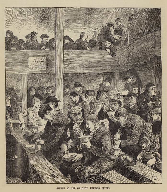 Croquis au Souper des Voleurs de Ned Wright - Henry Towneley Green