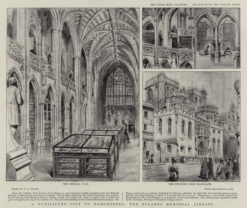 Un don munificent à Manchester, la bibliothèque commémorative Rylands - Henry William Brewer