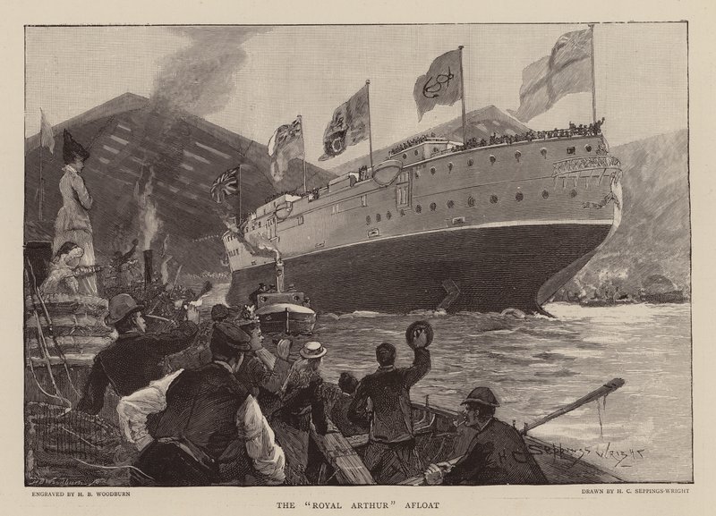 HMS Royal Arthur à flot - Henry Charles Seppings Wright
