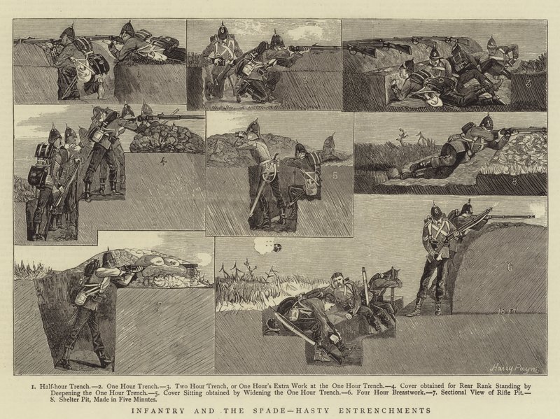 Infanterie et la pelle, tranchées hâtives - Henry Payne