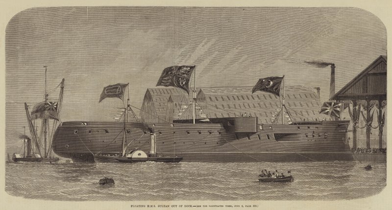 Flottement du HMS Sultan hors du dock - Henry Spernon Tozer