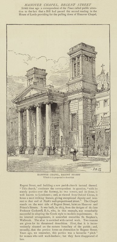 Chapelle de Hanovre, Regent Street - Henry William Brewer