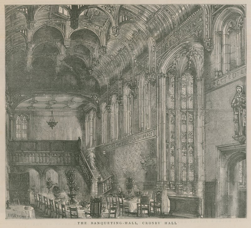 La salle de banquet, Crosby Hall, Londres - Henry William Brewer