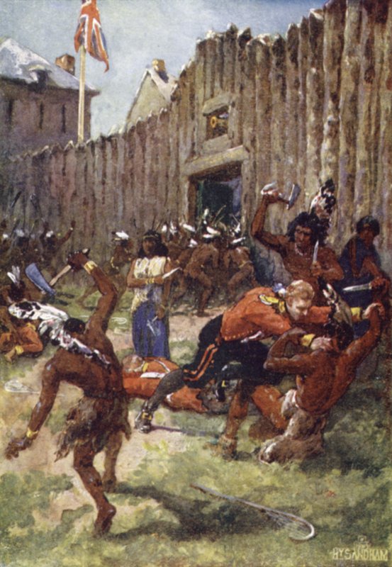 Indiens rouges attaquant les Anglais - Henry after Sandham