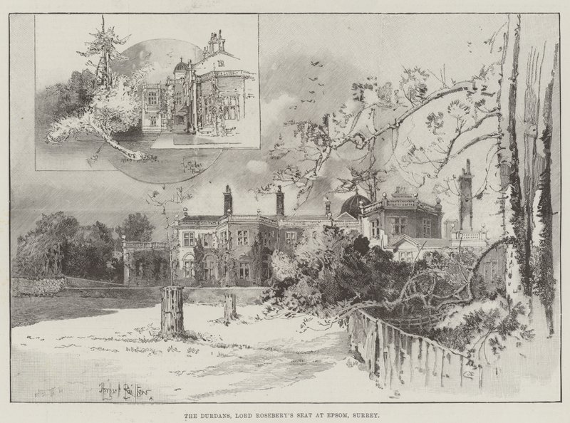 Les Durdans, siège de Lord Rosebery à Epsom, Surrey - Herbert Railton