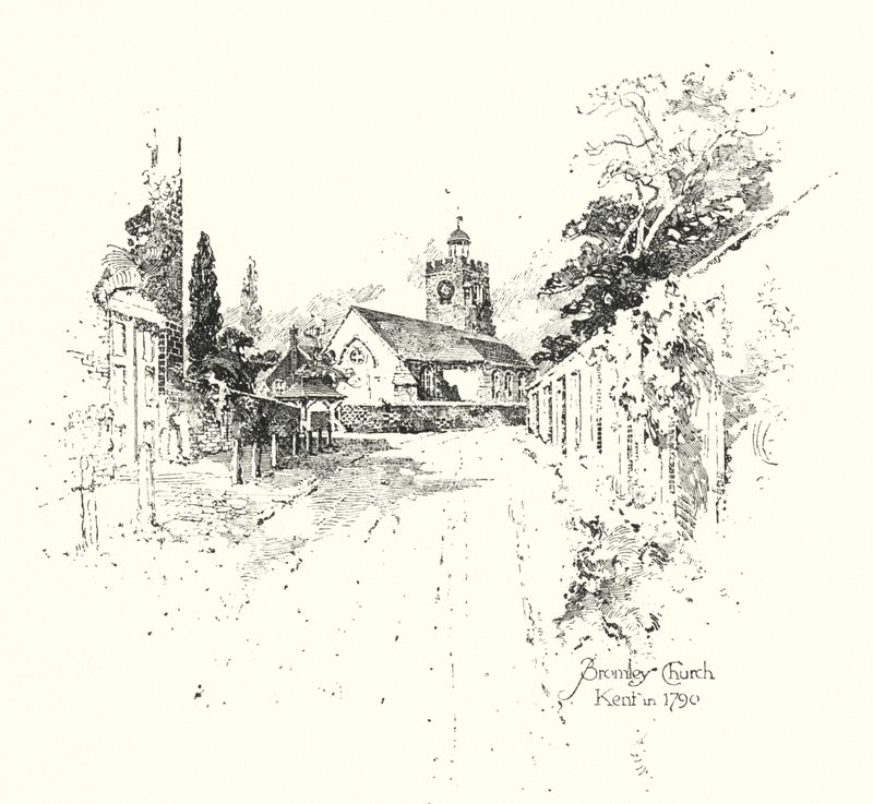 Église de Bromley, Kent, en 1790 - Herbert (after) Railton