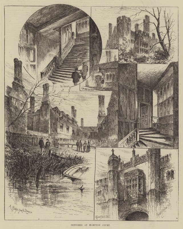 Croquis à Hampton Court - Herbert Railton