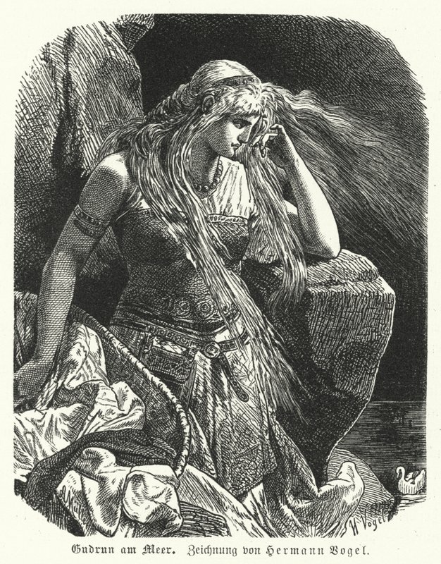 Gudrun au bord de la mer - Hermann Vogel
