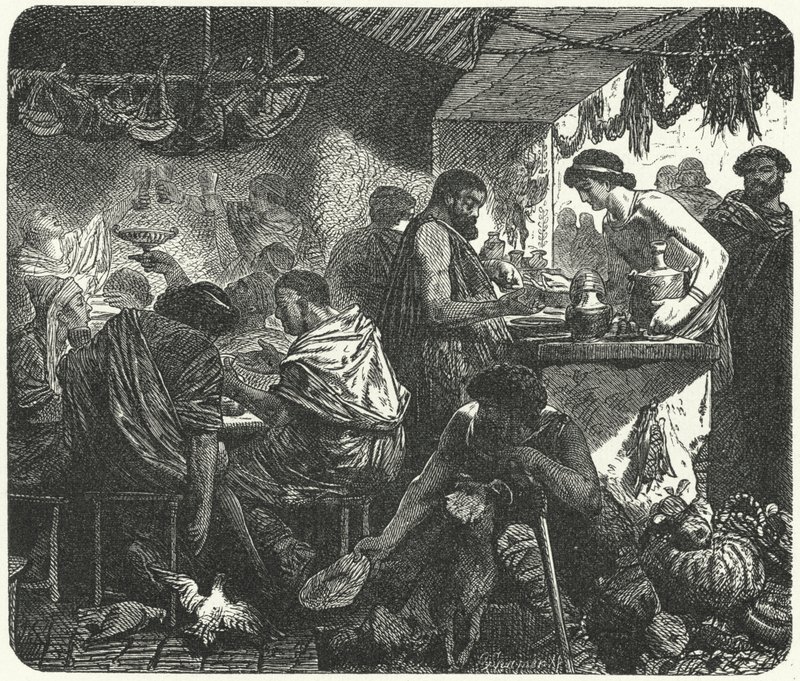 Scène dans une taverne dans la Rome antique - Hermann Vogel