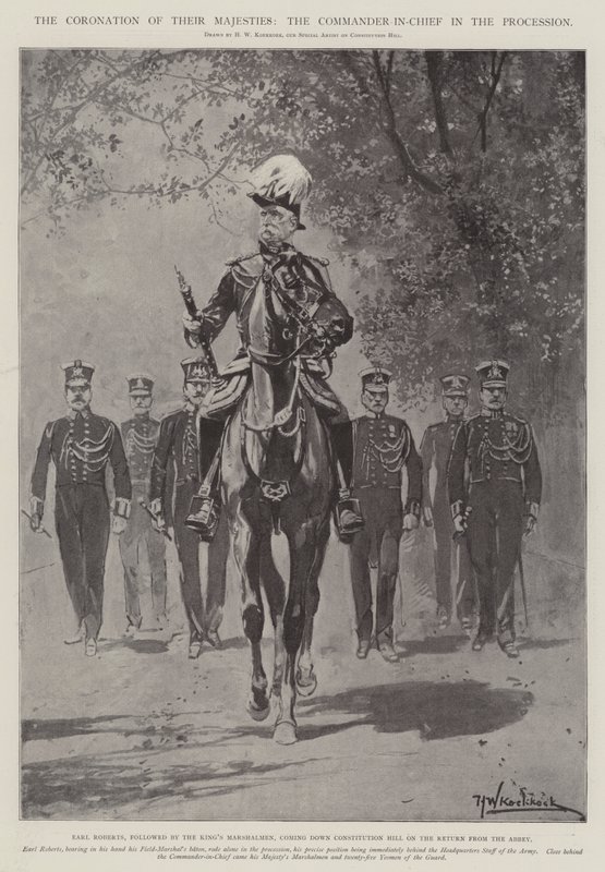 Le Couronnement de Leurs Majestés, le Commandant en Chef dans la Procession - Hermanus Willem Koekkoek