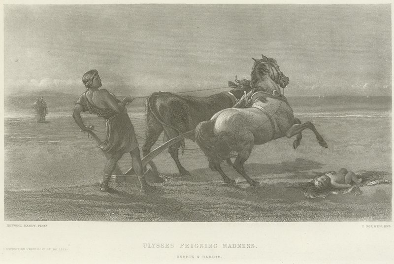 Ulysse feignant la folie (gravure) - Heywood Hardy