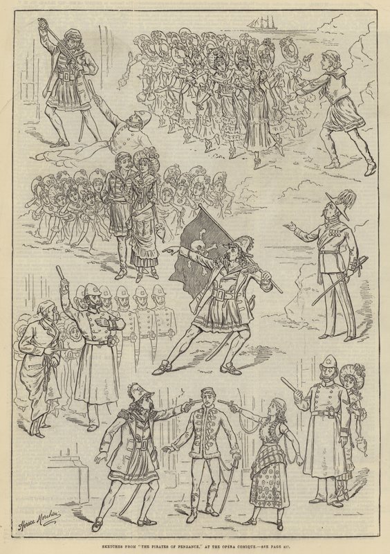 Croquis de Les Pirates de Penzance, à l