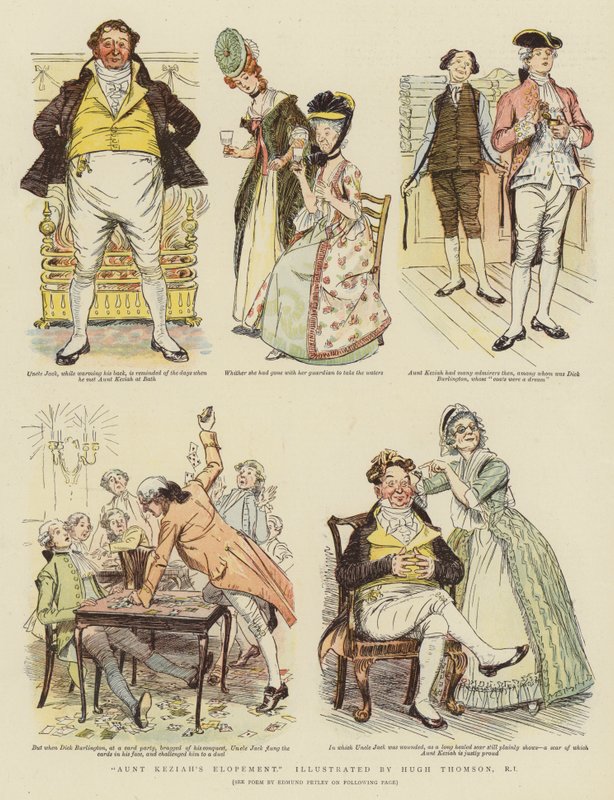 La Fugue de tante Keziah (chromolithographie) - Hugh Thomson