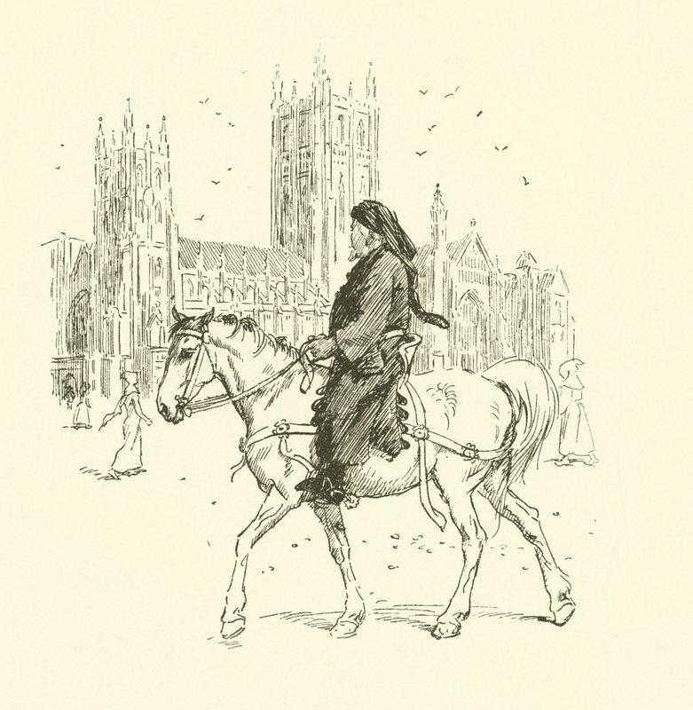 Geoffrey Chaucer à cheval - Hugh Thomson