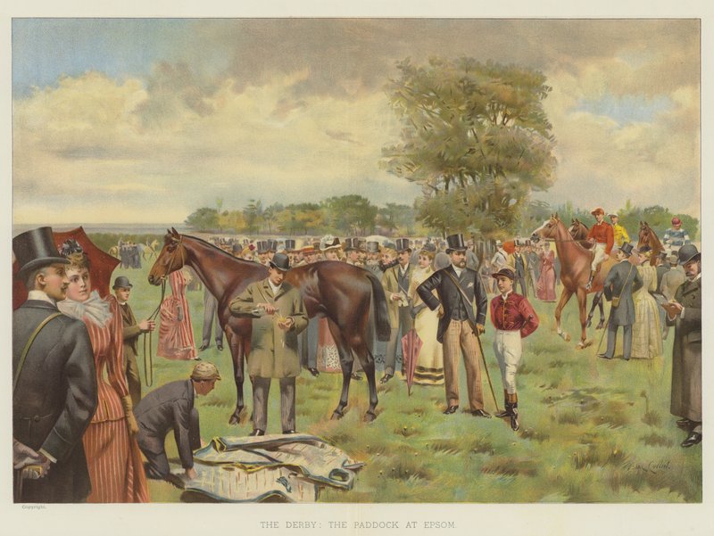 Le Derby, le Paddock à Epsom - Isaac J. Cullin
