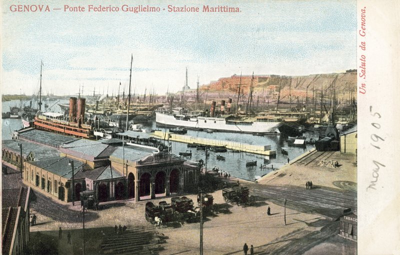 Ponte Federico Guglielmo et terminus du ferry, Gênes - Italian Photographer