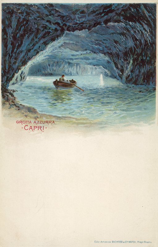 Grotte bleue, Capri (lithographie couleur) - Italian School