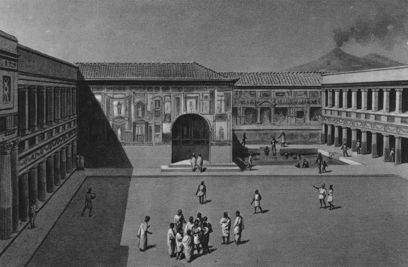 Pompei : Intérieur des Thermes Stabiens - Italian School