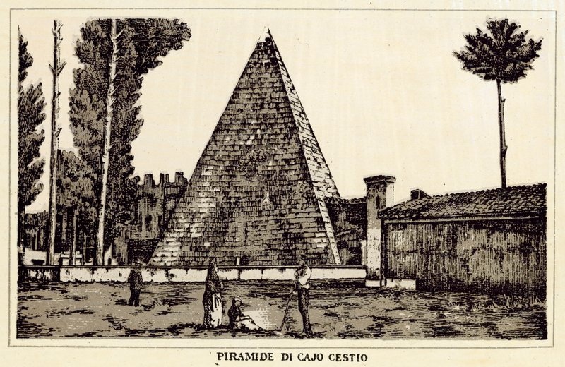 Rome : Pyramide de Cajo Cestio - Italian School
