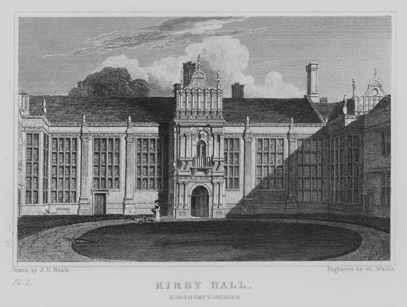 Kirby Hall, Northamptonshire (gravure) - John Preston Neale