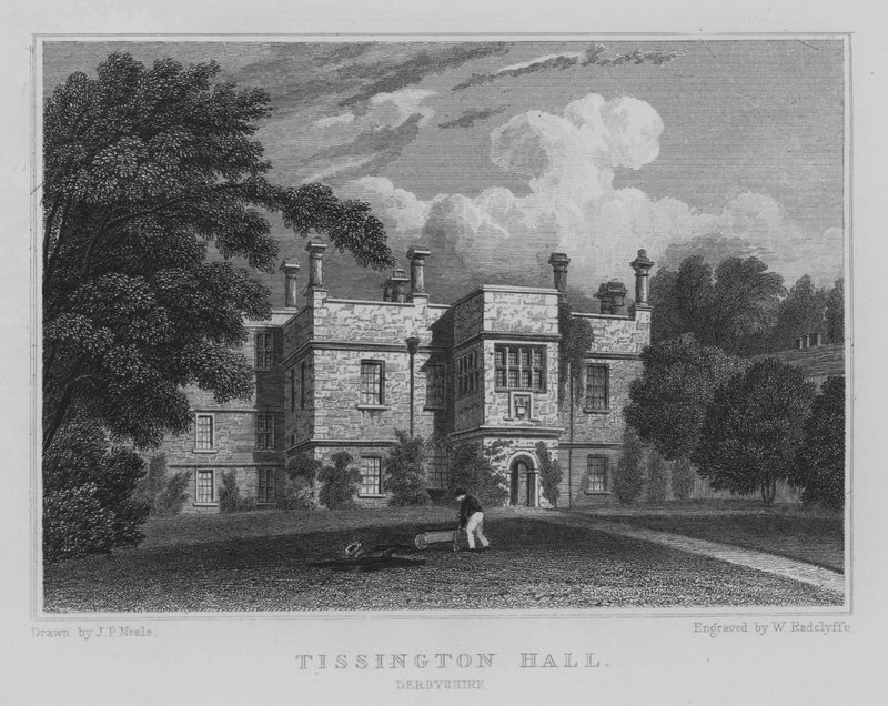 Tissington Hall, Derbyshire (gravure) - John Preston Neale