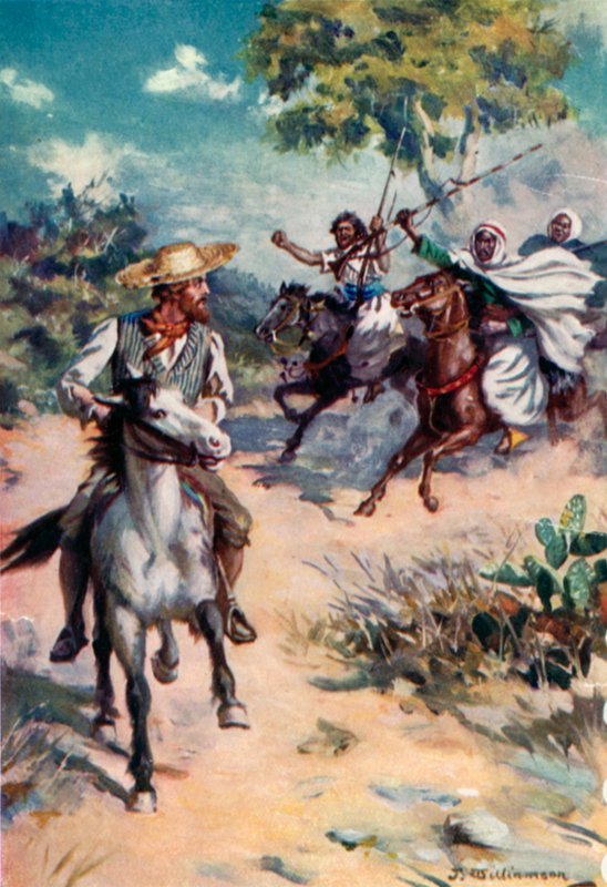 Mungo Park, poursuivi par des voleurs maures - J. Williamson