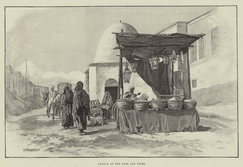Croquis à la foire, Le Caire ancien - James Shaw Crompton