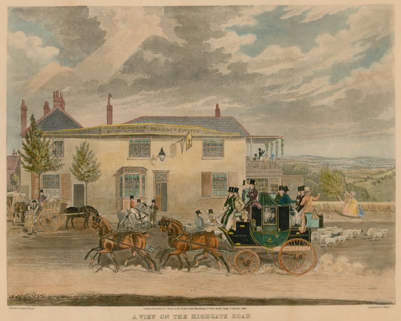 Vue de la route de Highgate - James Pollard