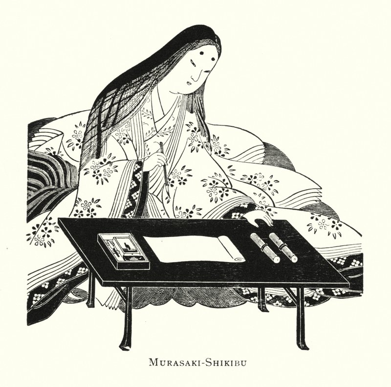 Murasakai-Shikibu (lithographie) - Japanese School