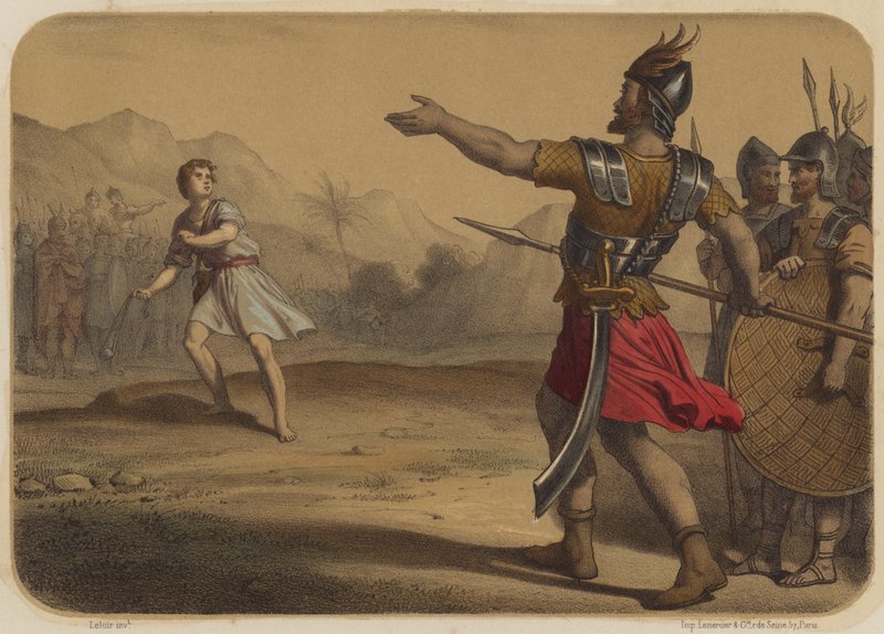 Goliath défie David - Jean Baptiste Auguste Leloir