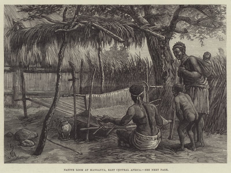 Métier à tisser indigène à Manganya, Afrique centrale orientale - Johann Nepomuk Schonberg