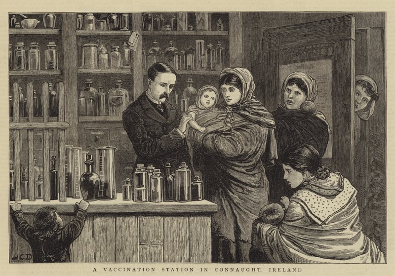 Un poste de vaccination dans le Connaught, Irlande - John Charles Dollman