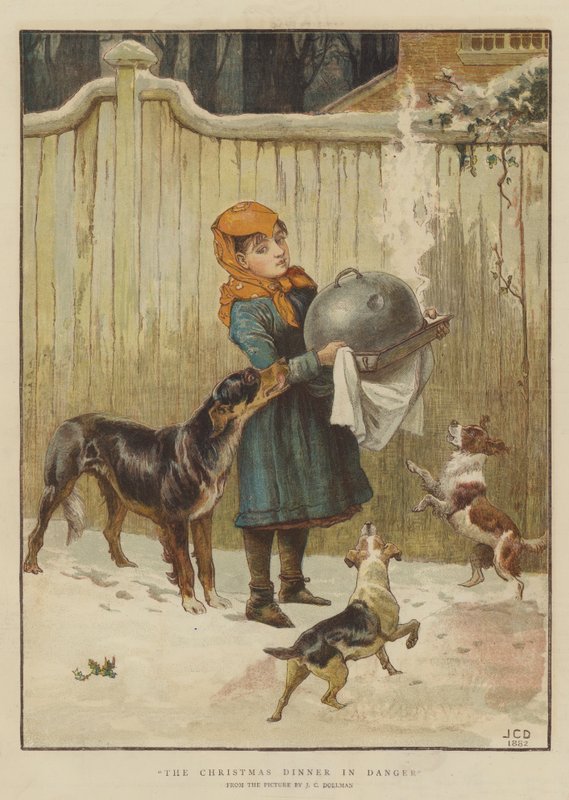 Le dîner de Noël en danger - John Charles Dollman