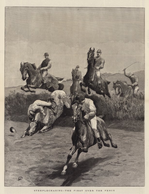 Courses de steeple-chase, le premier au-dessus de la clôture - John Charlton