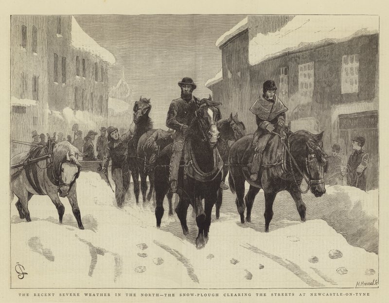 Le récent temps sévère dans le nord, le chasse-neige dégageant les rues à Newcastle-on-Tyne - John Charlton
